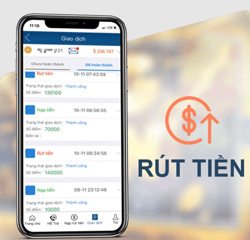Cách rút tiền về tài khoản tại KU888